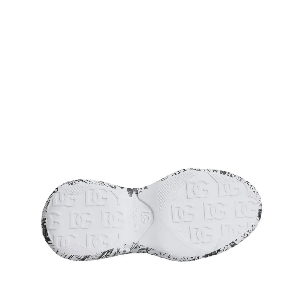 Dolce & Gabbana White Black Graffiti Daymaster Sneakers Shoes - Picture 8 of 9